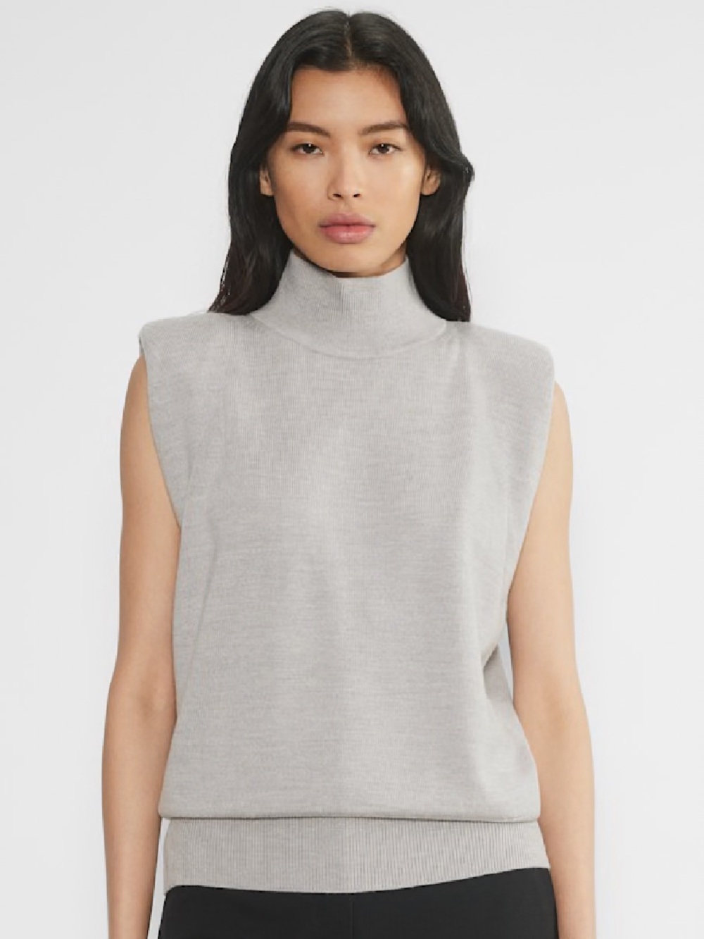 Aritzia Babaton Council Merino Wool Sweater Vest in Heather Chrome